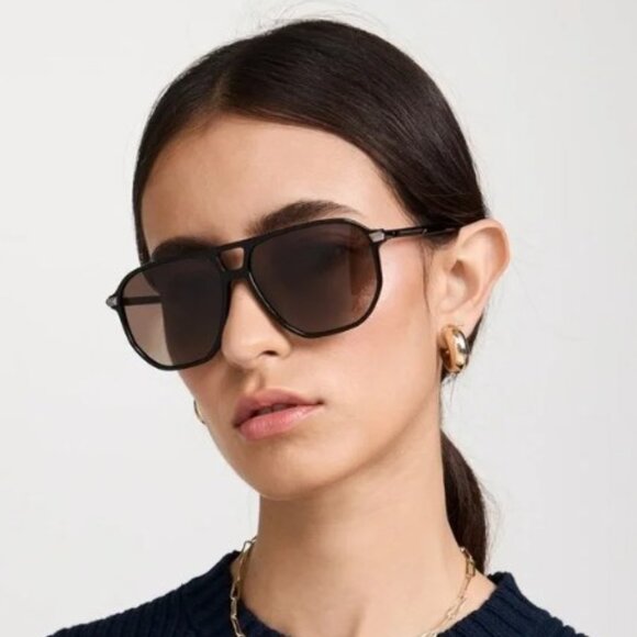 Rag & Bone RNB1074/S 03UK 98 Sunglasses Green Aviator Frame, Brown Lenses main image 6